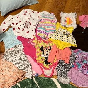 lot of baby girl clothes